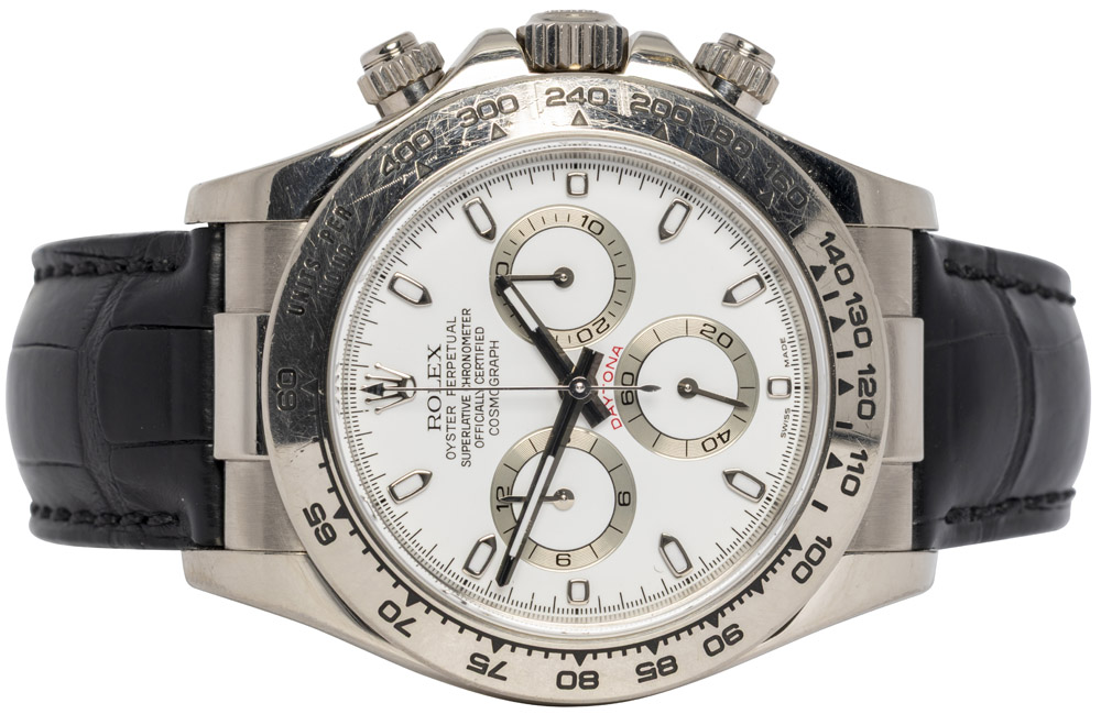 Rolex Daytona 40, Sølv, Hvidguld, Læder
