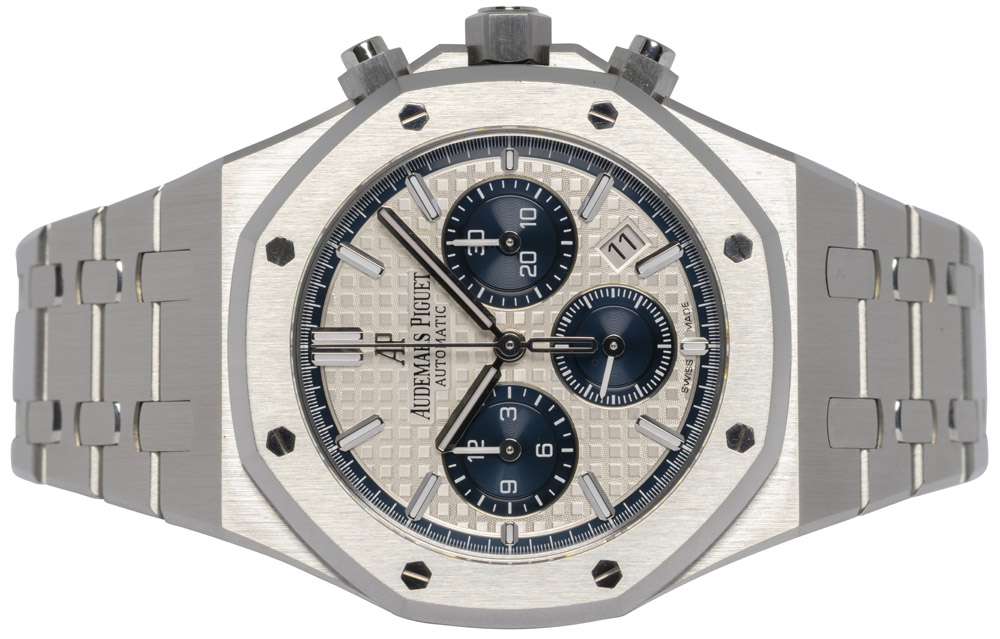 Audemars Piguet Royal Oak Chronograph 38, Sølv, Blå, Stål