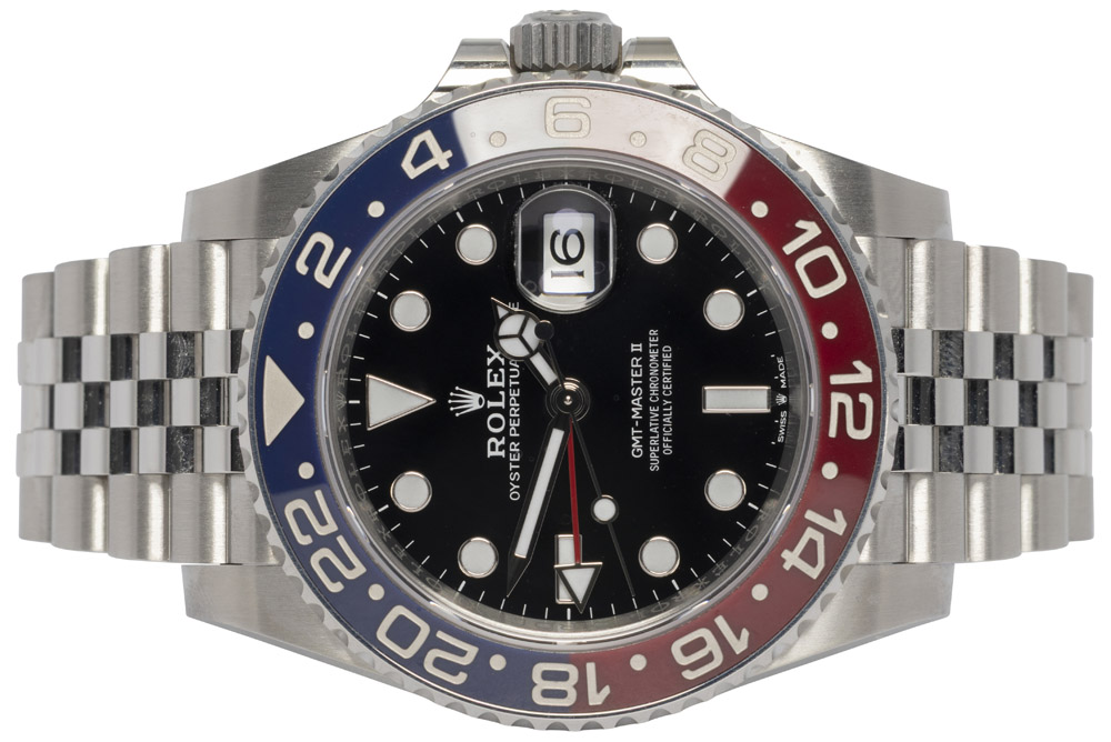 Rolex GMT-Master II 40, Sort, Pepsi, Stål, Jubilee